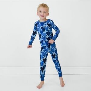 NIB Litle Sleepies Blue Hearts & Crafts Two-Piece Pajama Set -18-24 months- Cozy